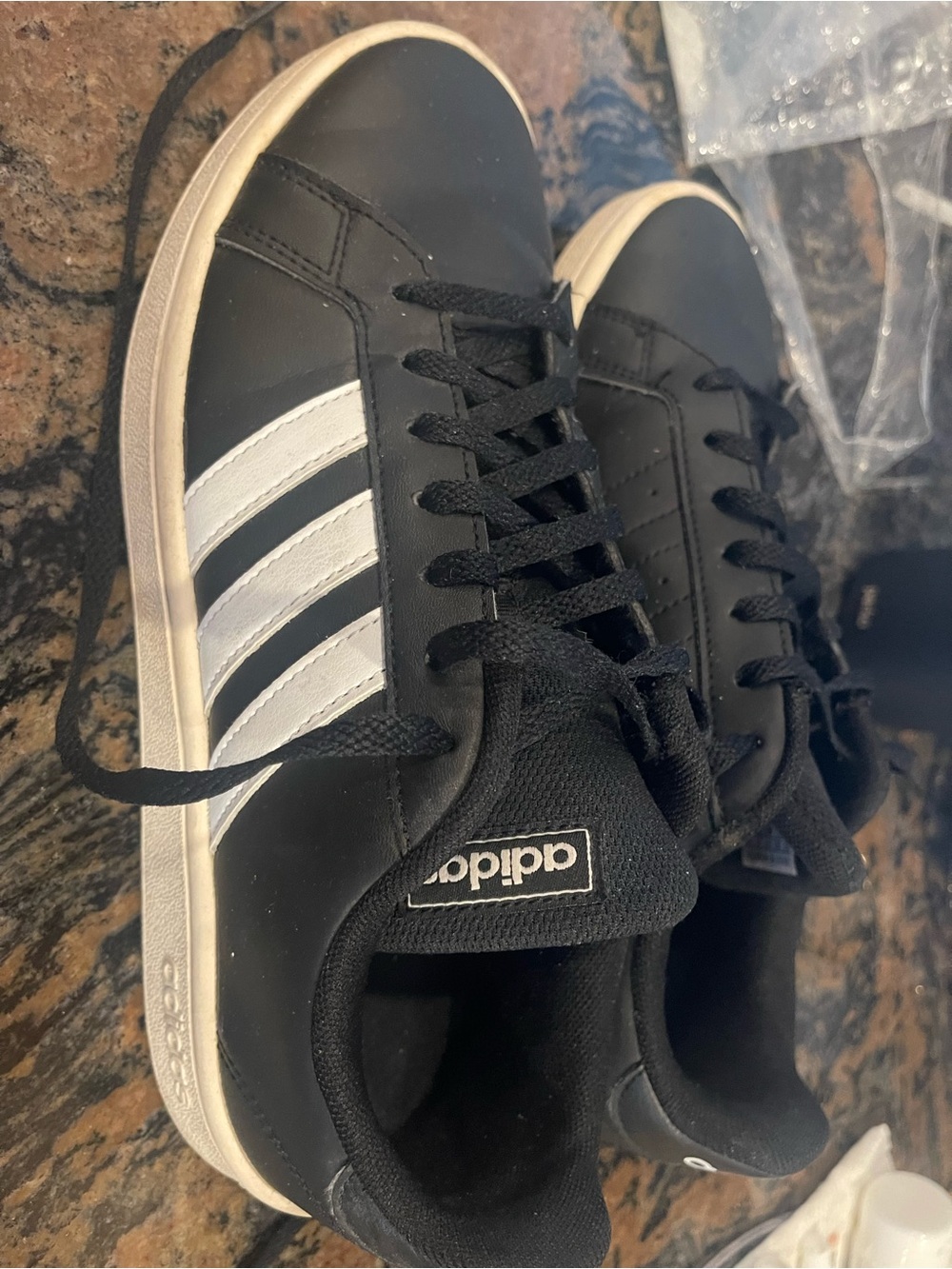 adidas Black Sneakers with White Stripes